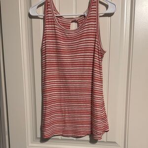 CAbi Red and White Striped Tank Top